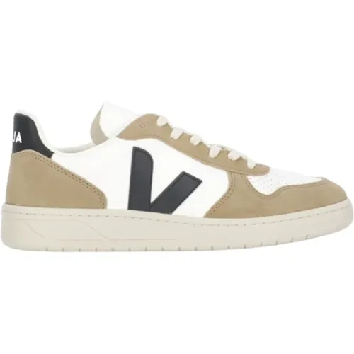 Beige Pebbled Leder Sneakers , Herren, Größe: 46 EU - Veja - Modalova