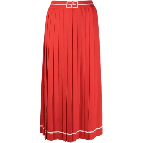 Wool Pleated Skirt , female, Sizes: S - Gucci - Modalova