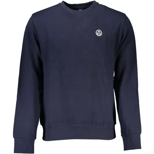 Brushed Cotton Sweatshirt with Applique Logo , male, Sizes: S, M, 2XL - North Sails - Modalova