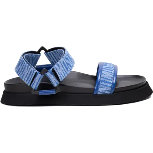 Denim-Logo-Sandalen , Herren, Größe: 41 EU - Moschino - Modalova