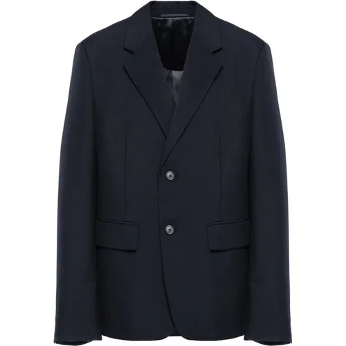 Classic Dark Wool Jacket , male, Sizes: M, S - Prada - Modalova