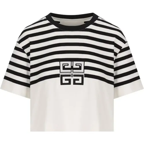 Bicolor 4G Patch Crew Neck T-shirt , Damen, Größe: M - Givenchy - Modalova