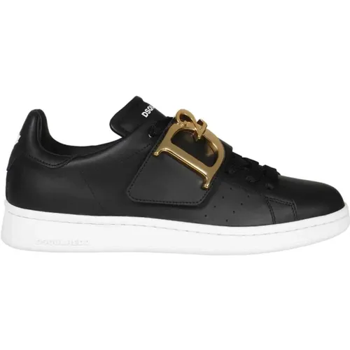 Leder-Sneaker mit niedrigem Schaft , Damen, Größe: 38 EU - Dsquared2 - Modalova