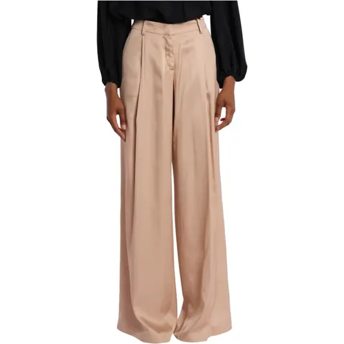 Satin Trousers Powder , female, Sizes: 2XL - N21 - Modalova