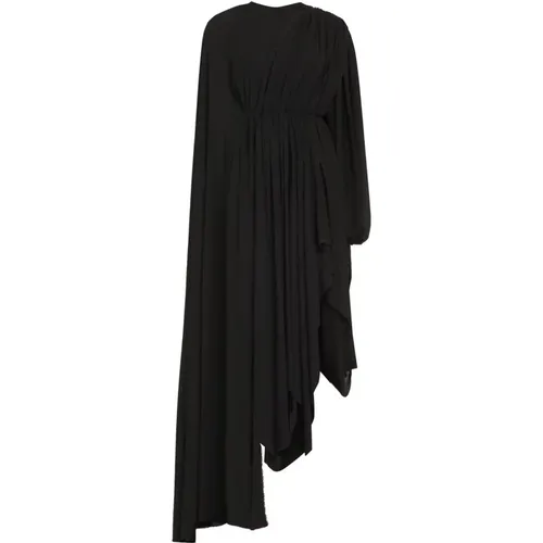 Crepe Dress with Lace-Up Closure , female, Sizes: M - Balenciaga - Modalova