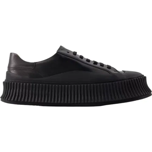 Leather Sneakers - Round Toe , male, Sizes: 10 UK - Jil Sander - Modalova