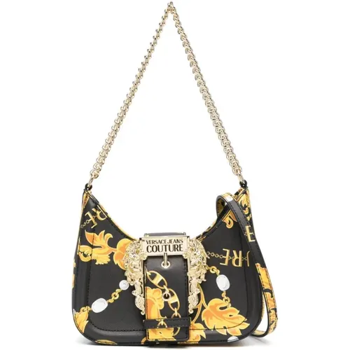 Baroque Print Hobo Shoulder Bag with Detachable Strap , female, Sizes: ONE SIZE - Versace Jeans Couture - Modalova