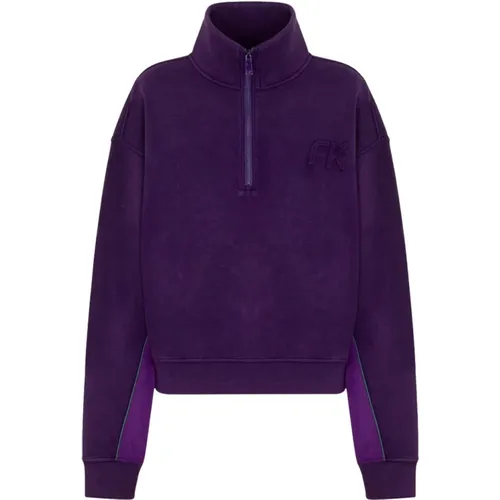 Halber ZIP Sweatshirt , Damen, Größe: L - F**k - Modalova