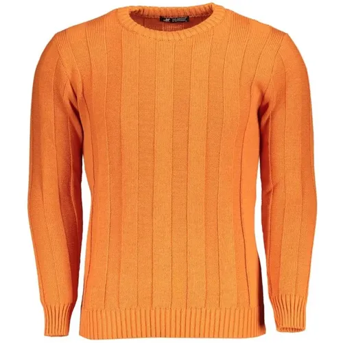 Oranger Crew Neck Sweater mit Kontrastdetails , Herren, Größe: M - U.S. Polo Assn. - Modalova