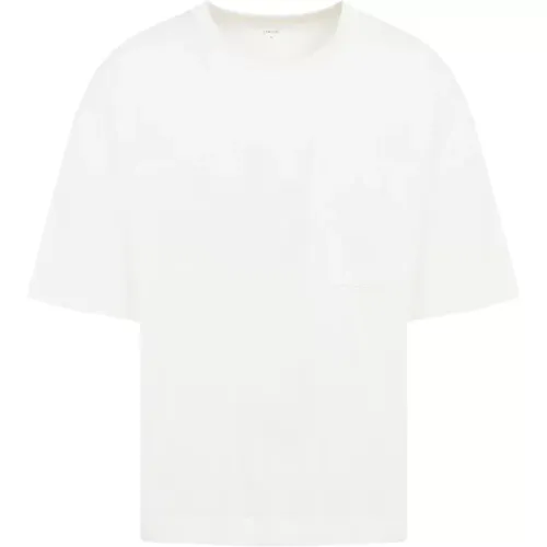 Boxy T-shirt in Kreideweiß , Herren, Größe: M - Lemaire - Modalova