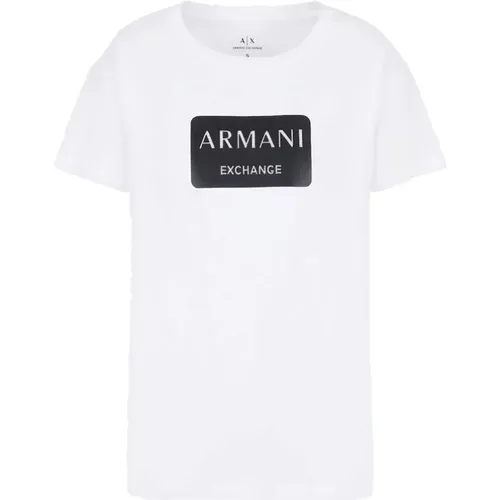 Klassischer Stil T-Shirt, Verschiedene Farben , Damen, Größe: L - Armani Exchange - Modalova