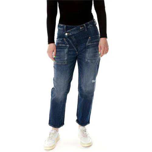 Cosy Loose Fit Midwaist Jeans , Damen, Größe: W26 - Le Temps Des Cerises - Modalova
