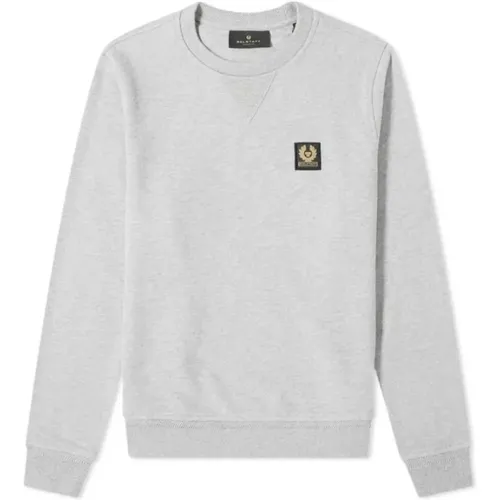 Grau Melange Sweatshirt mit Phoenix Patch , Herren, Größe: M - Belstaff - Modalova