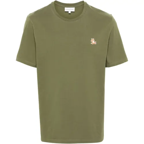 Chillax Fox Patch T-shirt , male, Sizes: S, M, L, XL - Maison Kitsuné - Modalova