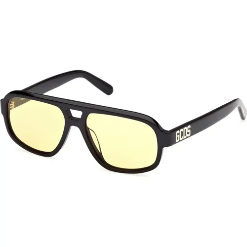 Quadratische Sonnenbrille Schwarz Glänzend Unisex , unisex, Größe: 54 MM - Gcds - Modalova