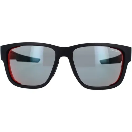 Sporty and Stylish Sunglasses with Dark Grey Lenses , unisex, Sizes: 59 MM - Prada - Modalova