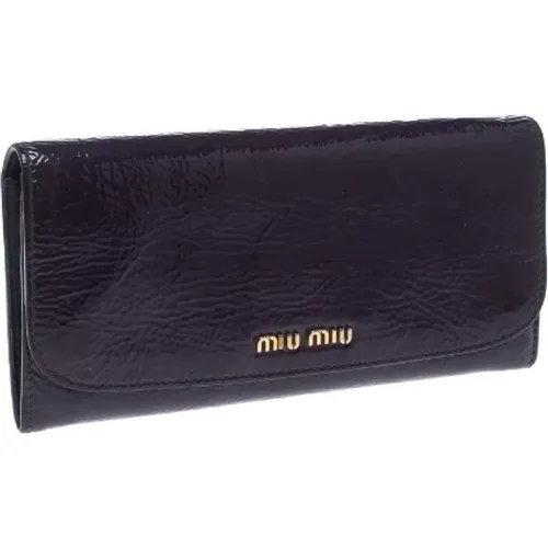Pre-owned Leather wallets , female, Sizes: ONE SIZE - Miu Miu Pre-owned - Modalova