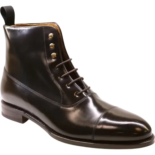 Eleganter Lederstiefelette mit goldenen Metall-Details , Herren, Größe: 41 EU - Berwick - Modalova