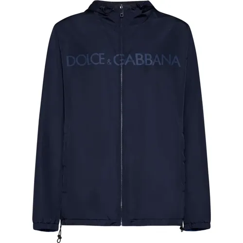 Reversible Logo Print Coat , male, Sizes: XL, L - Dolce & Gabbana - Modalova