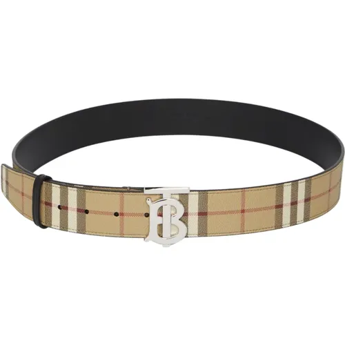 Stylish Check Belt with TB Monogram Buckle , male, Sizes: 100 CM - Burberry - Modalova