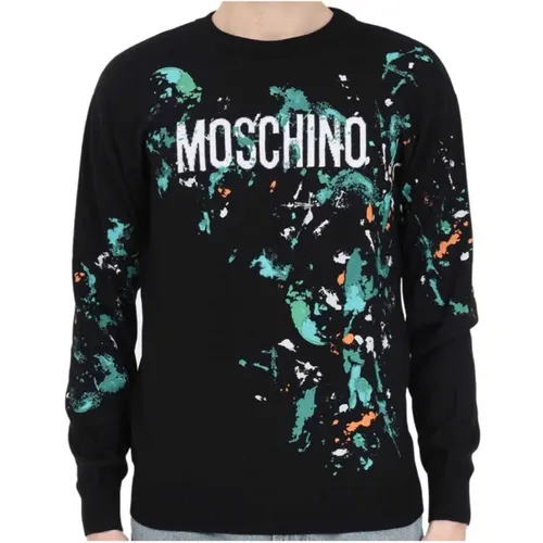 Paint Effect Sweater , male, Sizes: M, L - Moschino - Modalova