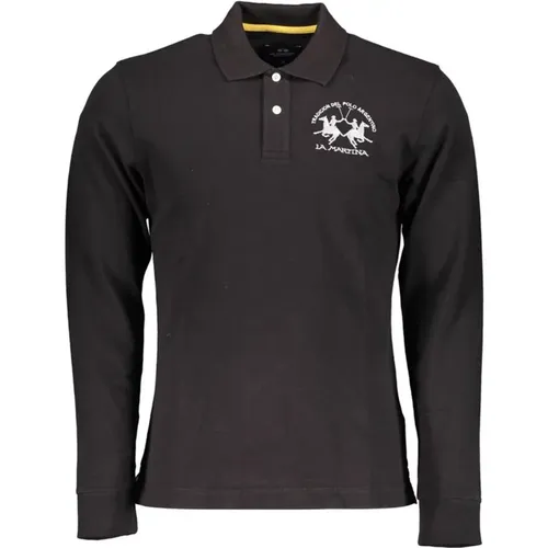 Embroidered Long Sleeve Polo Shirt with Contrast Details , male, Sizes: XL, 2XL, M, L - LA MARTINA - Modalova