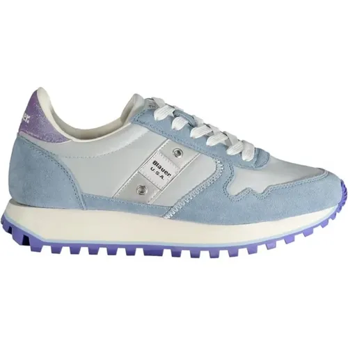 Blue Lace-up Sports Sneaker with Contrast Details , female, Sizes: 3 UK, 8 UK - Blauer - Modalova