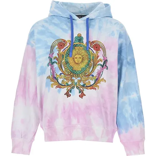 Hooded Sweatshirt with Tie-Dye Print , male, Sizes: S - Versace Jeans Couture - Modalova