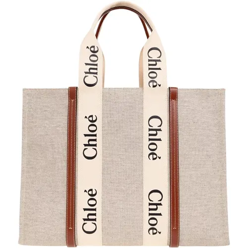 Große Shopper-Tasche aus Holz - Chloé - Modalova