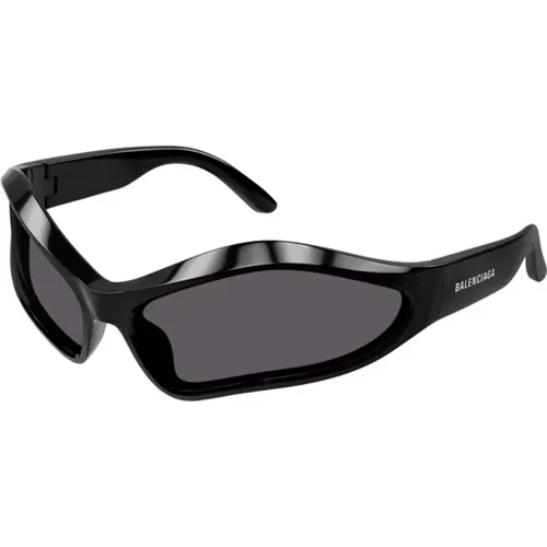 Schwarze Graue Sonnenbrille Bb0314S 001 , Damen, Größe: ONE Size - Balenciaga - Modalova
