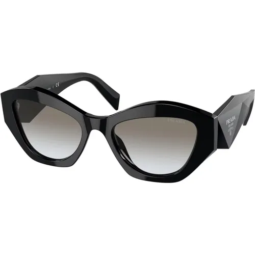 Schwarze/Grau getönte Sonnenbrille - Prada - Modalova