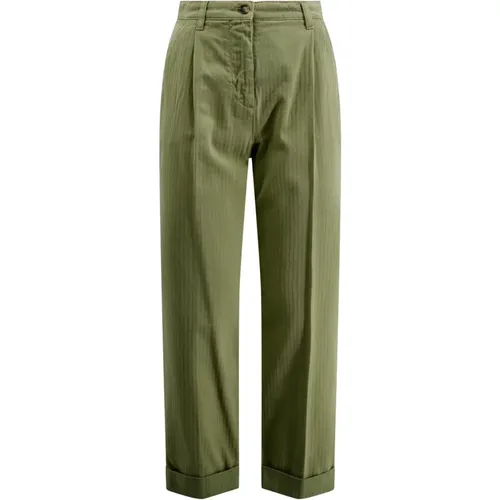 Cropped High-Waisted Chevron Trousers , female, Sizes: 2XS - ETRO - Modalova