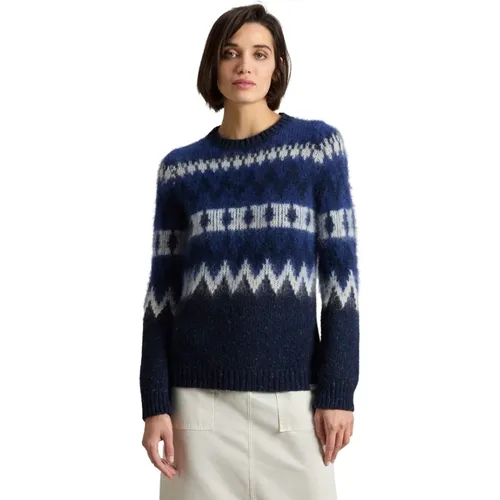 Fair Isle Wollpullover , Damen, Größe: M - Woolrich - Modalova