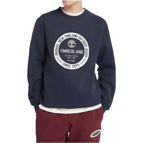 Bestickter Crew Neck Sweatshirt , Herren, Größe: S - Timberland - Modalova