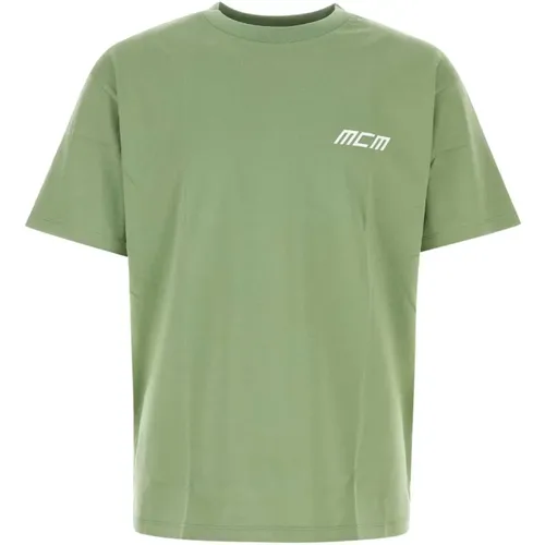 Grünes Baumwoll-Oversize-T-Shirt, Lässiger Stil - MCM - Modalova