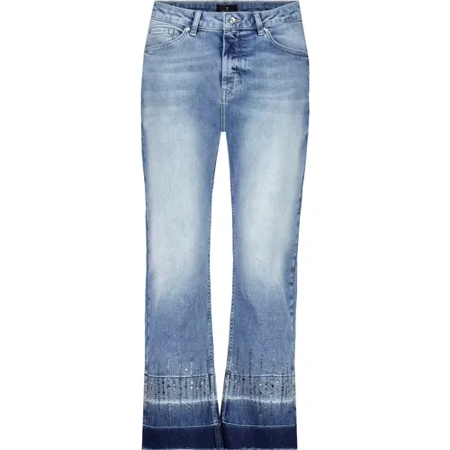 Bootcut Jeans mit Glamourösen Details , Damen, Größe: S - monari - Modalova