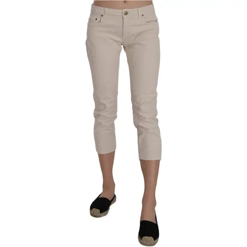 Low-Rise Skinny Cropped Pants , female, Sizes: W29 - Dondup - Modalova