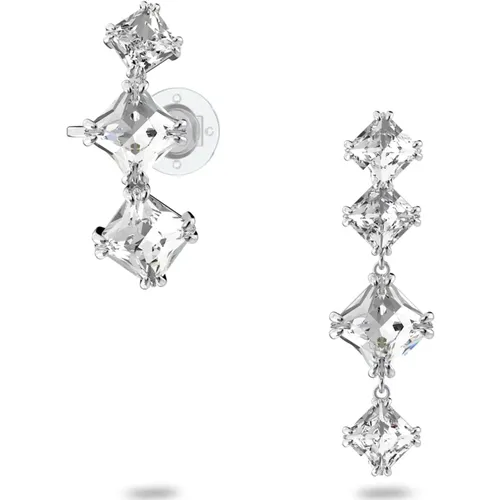 Millenia Asymmetric Earrings Set, White , female, Sizes: ONE SIZE - Swarovski - Modalova