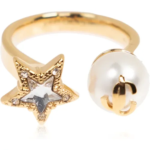 Ring mit Perle und schimmernden Kristallen - Jimmy Choo - Modalova