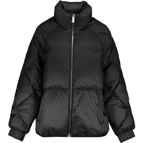 Schwarze Daunenjacke mit langen Ärmeln , Damen, Größe: M - Tommy Hilfiger - Modalova