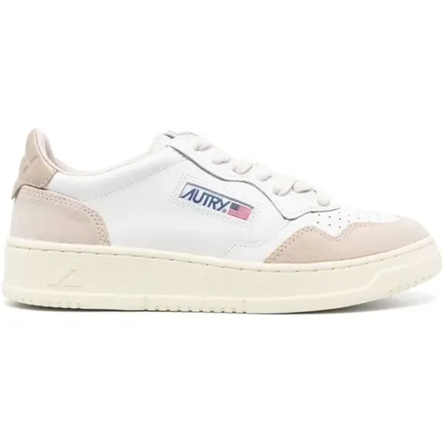 Weiße Beige Panel Sneakers , Damen, Größe: 37 EU - Autry - Modalova