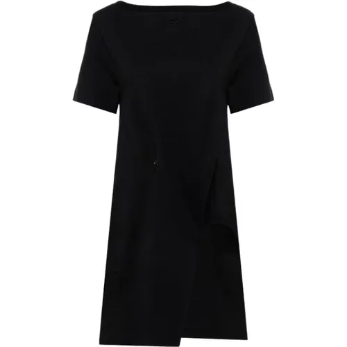 Cotton Mini Dress Boat Neckline , female, Sizes: S, M - Courrèges - Modalova