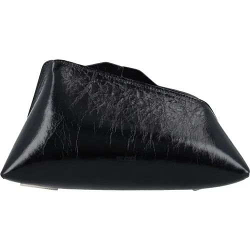 Craquelle Leather Clutch Handbag , female, Sizes: ONE SIZE - The Attico - Modalova
