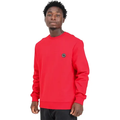 Roter Samt Crew Neck Sweatshirt , Herren, Größe: S - Just Cavalli - Modalova