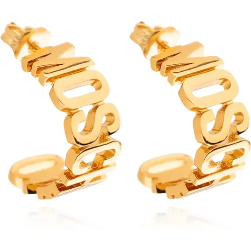 Logo-shaped earrings , female, Sizes: ONE SIZE - Moschino - Modalova