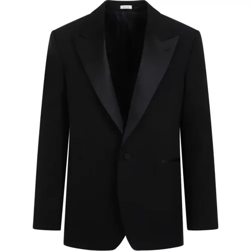 Wool Tuxedo Jacket Aw23 , male, Sizes: L, XL - alexander mcqueen - Modalova