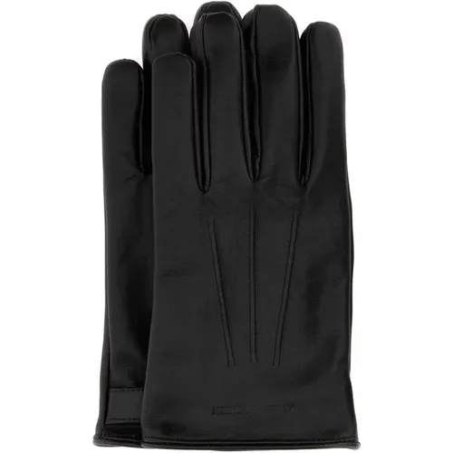 Stilvolle schwarze Lederhandschuhe , Herren, Größe: 8 1/2 IN - alexander mcqueen - Modalova