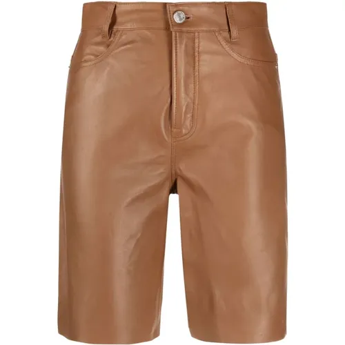Leather Shorts , female, Sizes: W28, W24, W26, W25 - Frame - Modalova