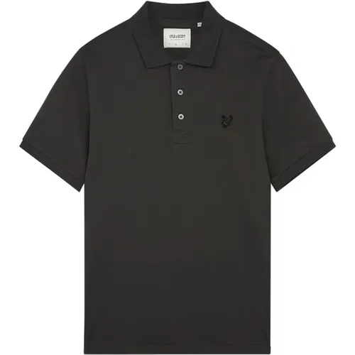 Tonal Eagle Polo Shirt Grau Baumwolle , Herren, Größe: XL - Lyle & Scott - Modalova