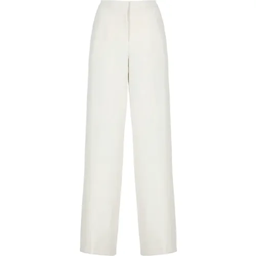 Ivory Palazzo Trousers with Pockets , female, Sizes: M - pinko - Modalova